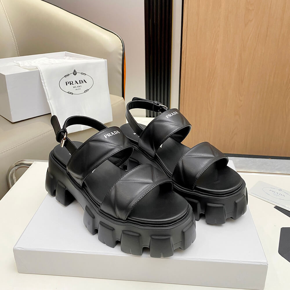 Prada Monolith leather sandals Shoes - Replica Luxury Bags™
