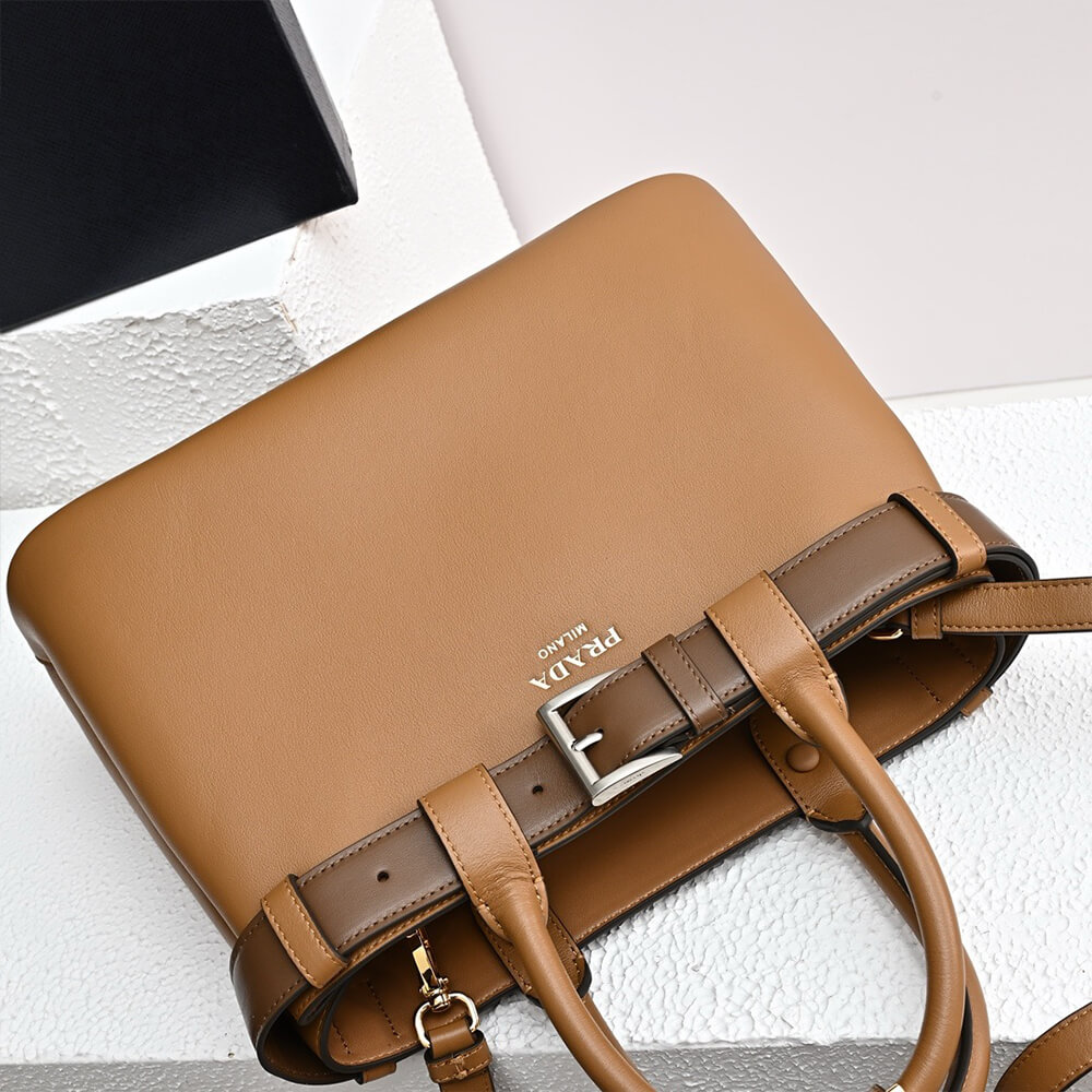 Prada Buckle Small Leather Handbag with Belt - Replica Luxury Bags™