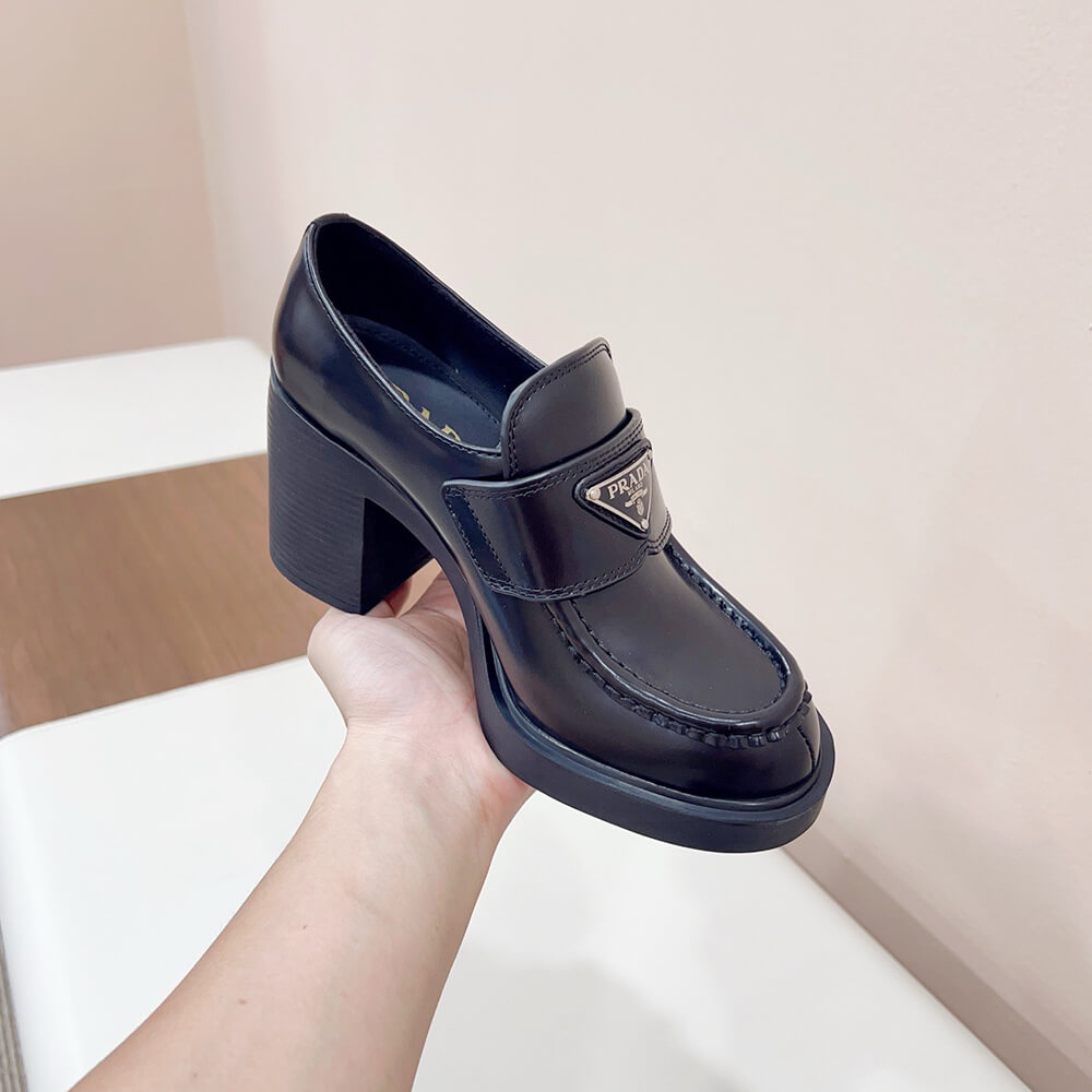 Prada Chocolate brushed leather loafers Shoes - Replica Luxury Bags™