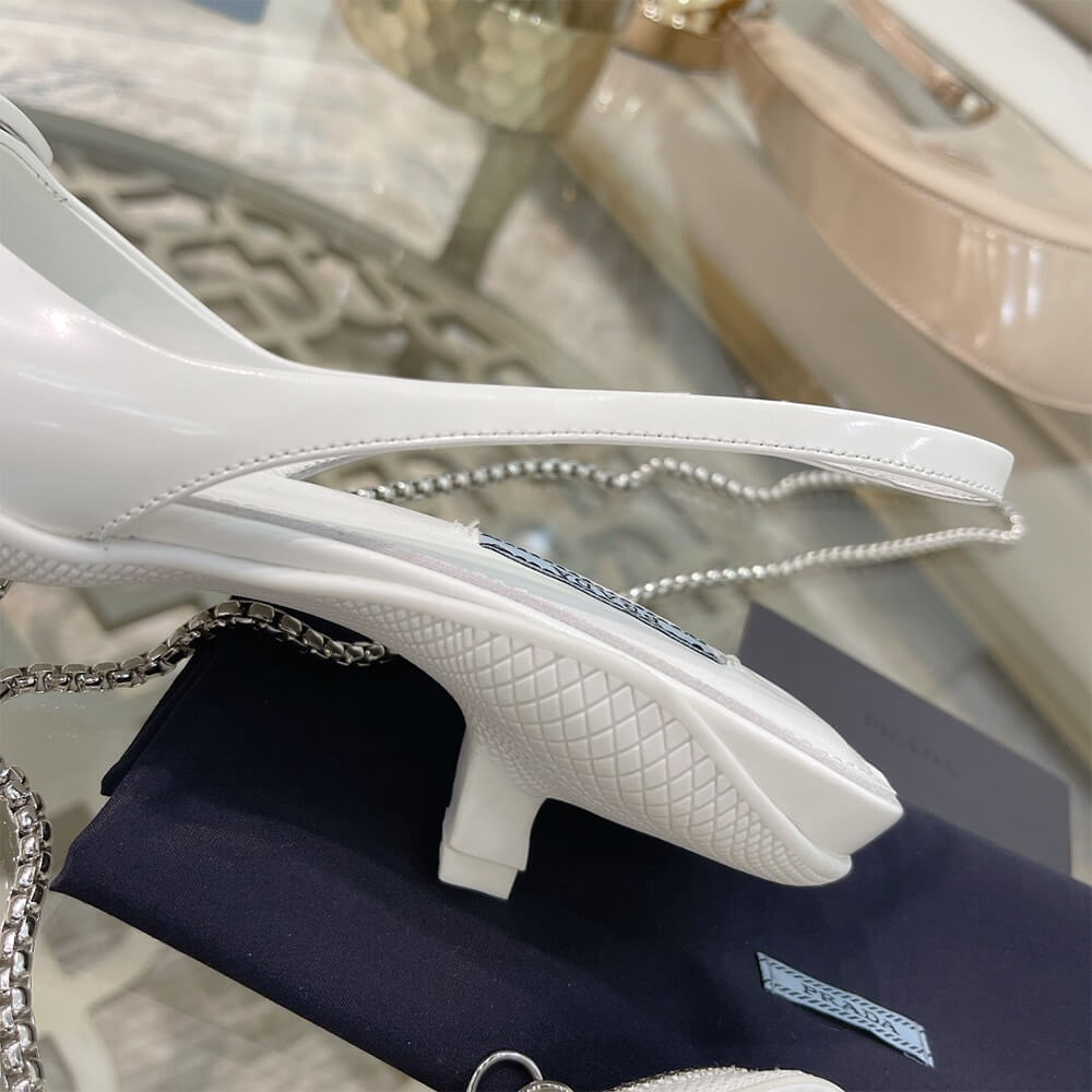 Prada Brushed Leather Slingback Pumps Shoes - Replica Luxury Bags™