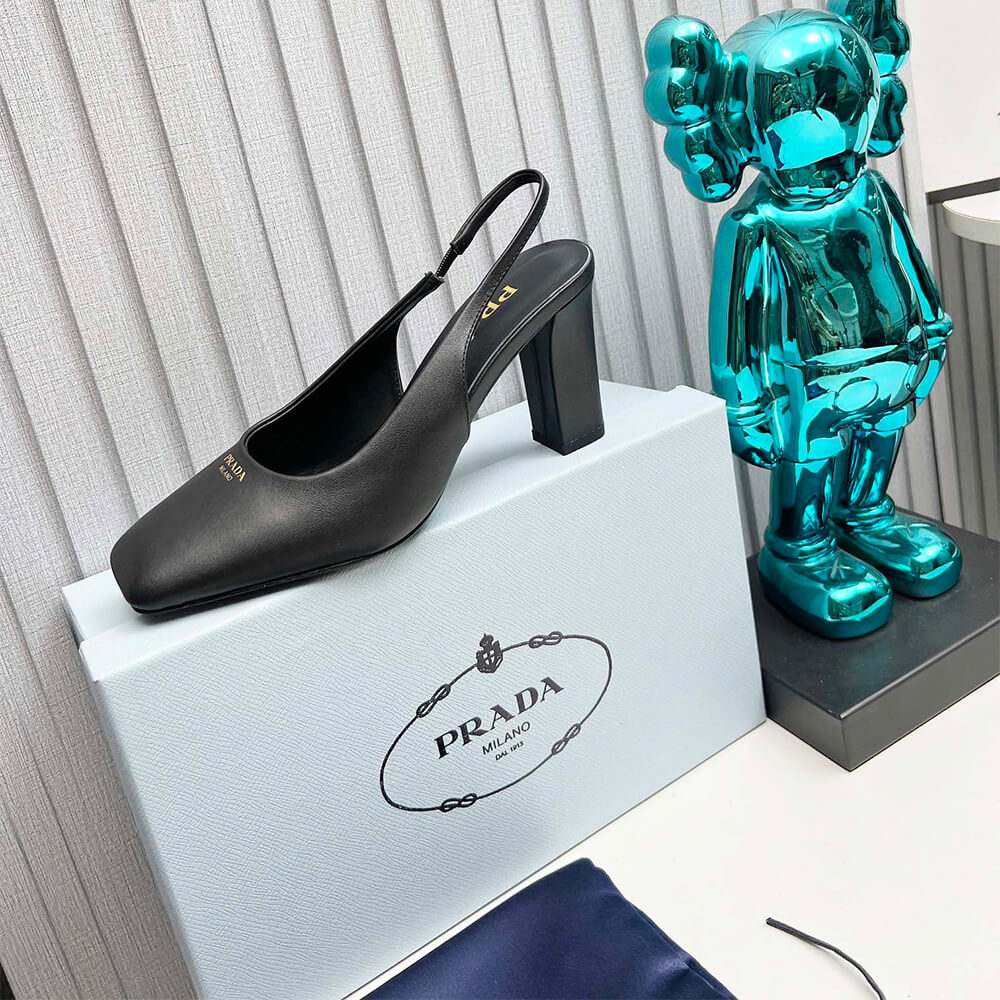Prada Leather Slingback Pumps 85 mm Shoes - Replica Luxury Bags™
