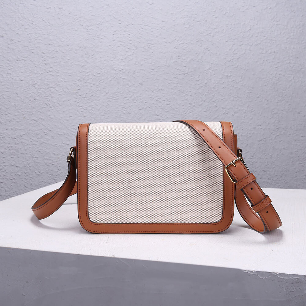 CELINE CLASSIQUE TRIOMPHE BAG IN TRIOMPHE CANVAS AND CALFSKIN - Replica Luxury Bags™