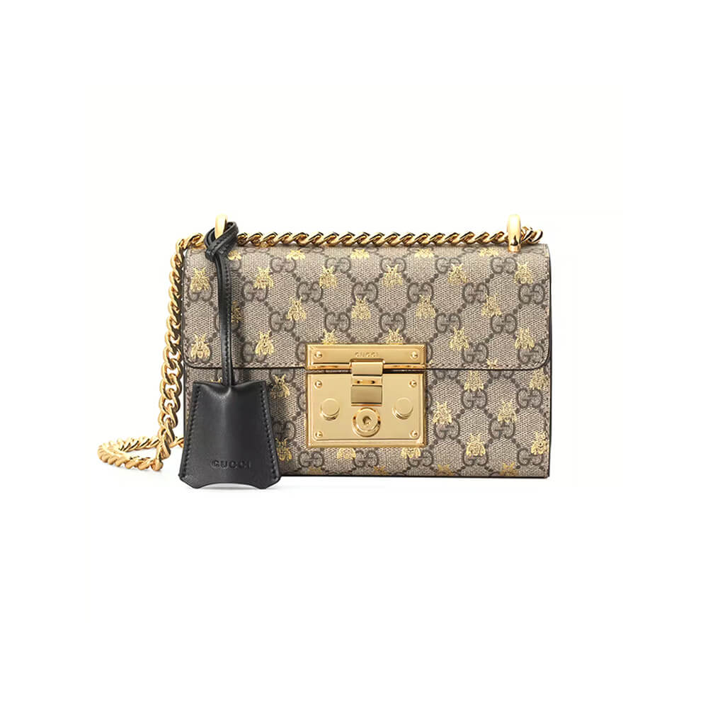 Gucci Padlock Small GG Bees Shoulder Bag - Replica Luxury Bags™