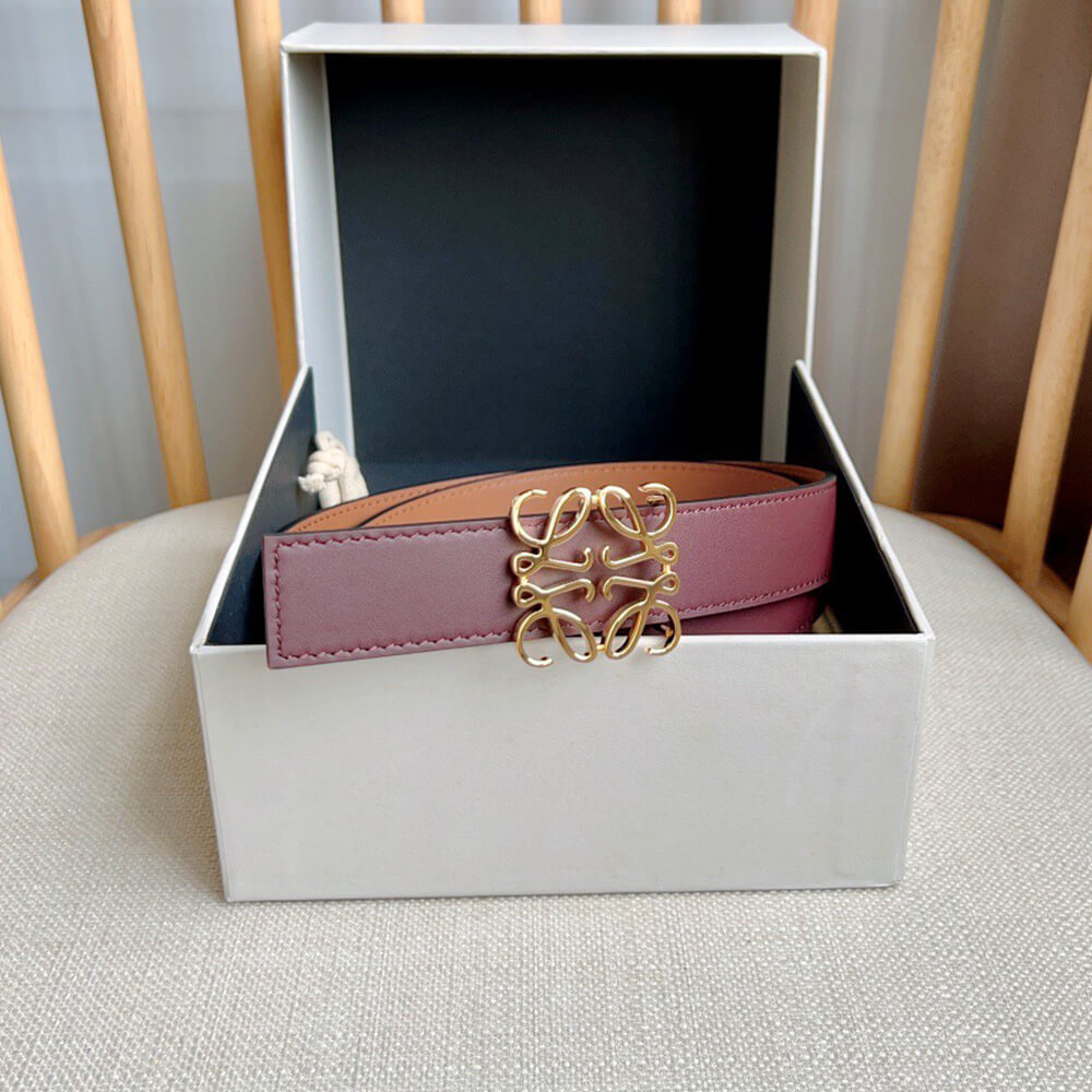 LOEWE Reversible Anagram belt in smooth calfskin 28mm - Replica Luxury Bags™