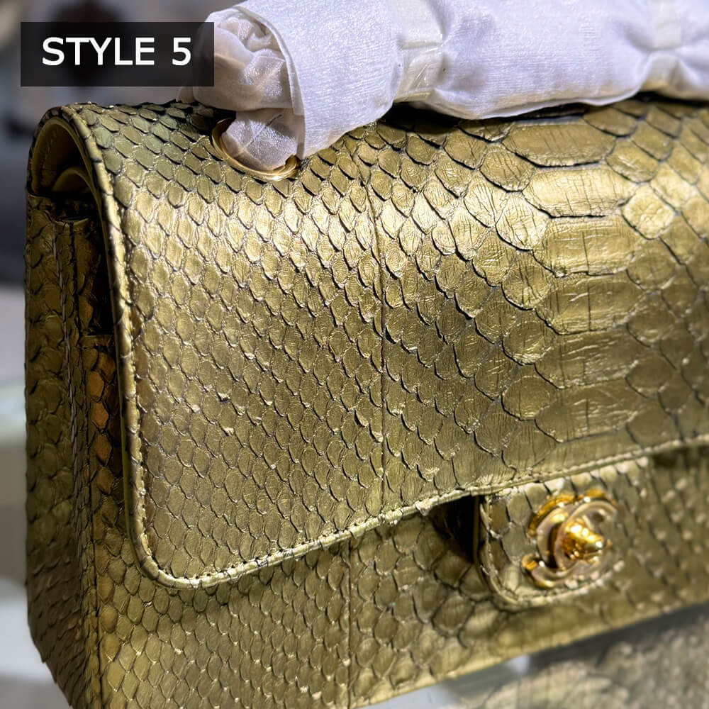 Chanel Classic Flap Medium Bag in Python - Replica Luxury Bags™