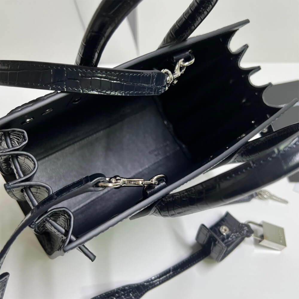 YSL Sac De Jour Nano Bag in Embossed Crocodile Shiny Leather - Replica Luxury Bags™