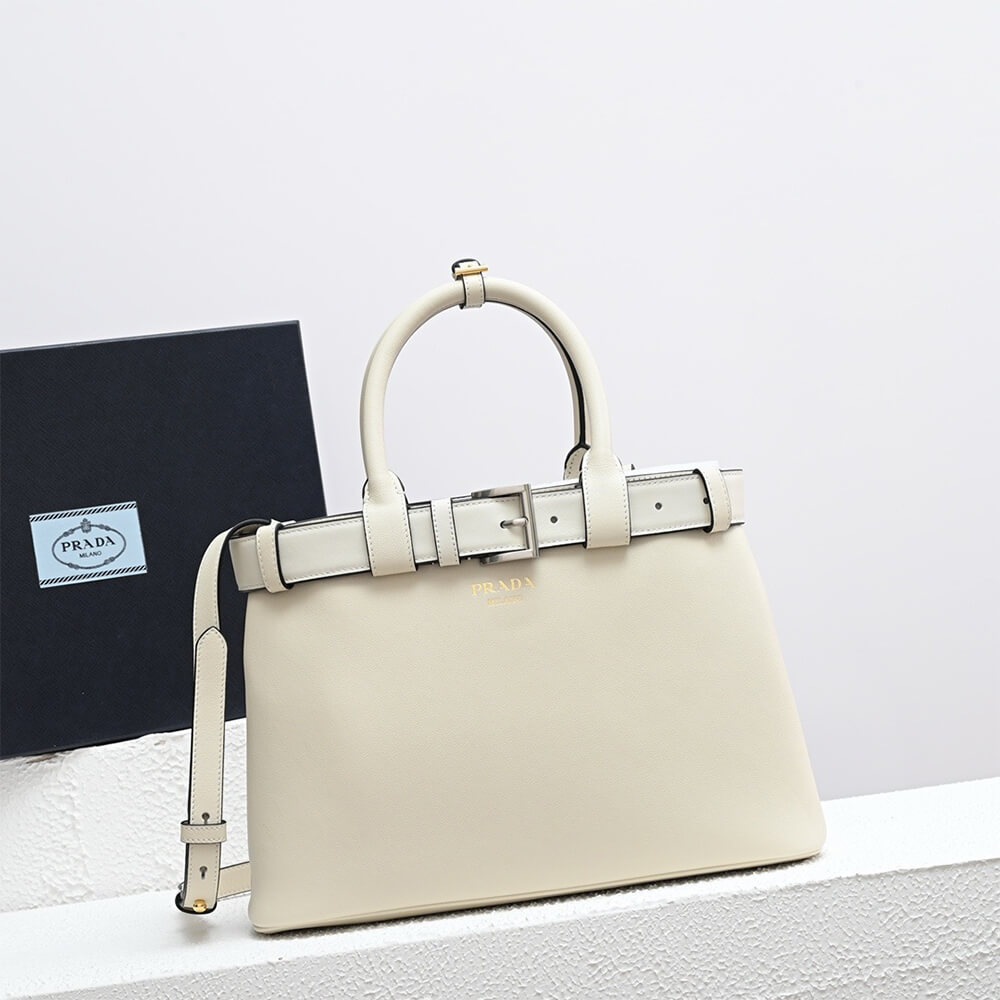 Prada Buckle Small Leather Handbag With Belt - Replica Luxury Bags™