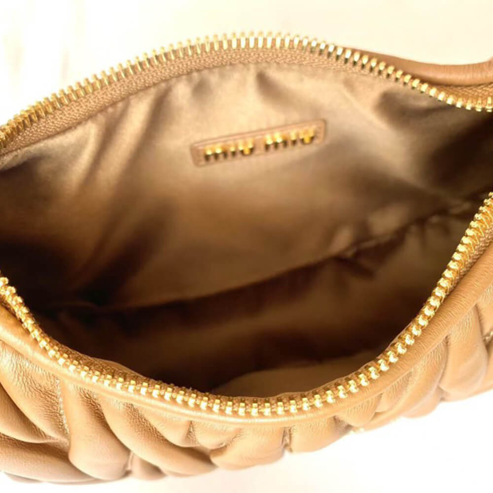 Miumiu Small Wander Matelasse Nappa Leather Hobo Bag - Replica Luxury Bags™