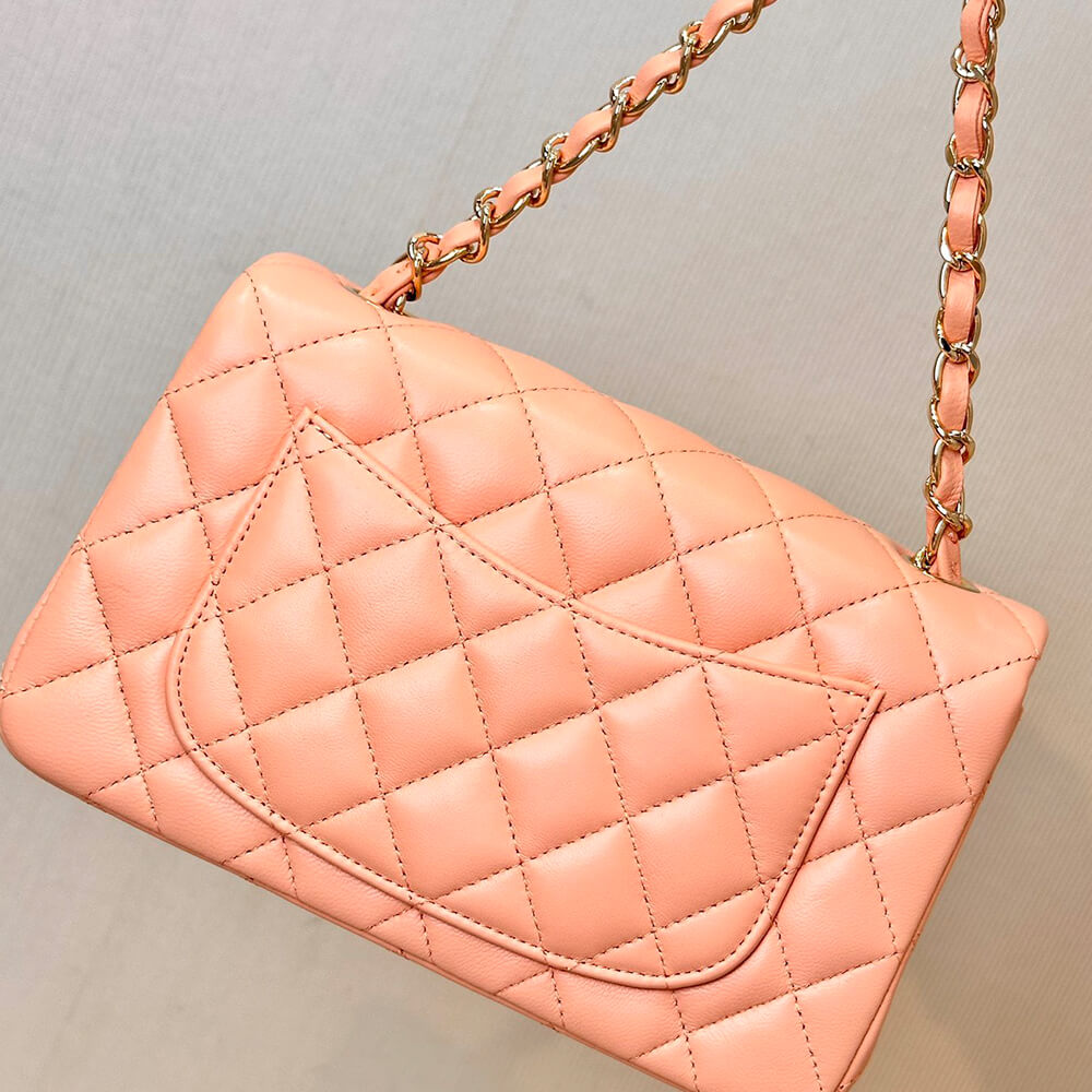 Chanel Small Classic Handbag in Light Orange - Replica Luxury Bags™