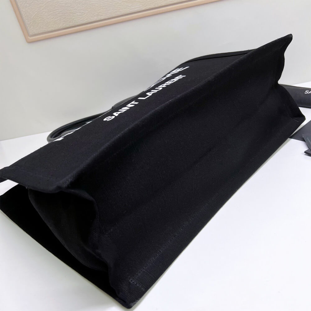 YSL Rive Gauche Tote Bag in Linen and Leather - Replica Luxury Bags™