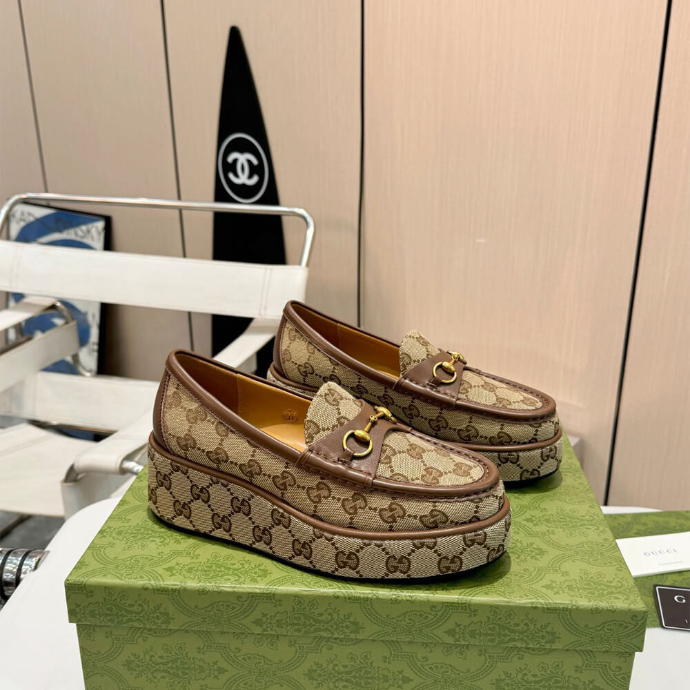 Gucci Women s Horsebit wedge loafer Shoes - Replica Luxury Bags™