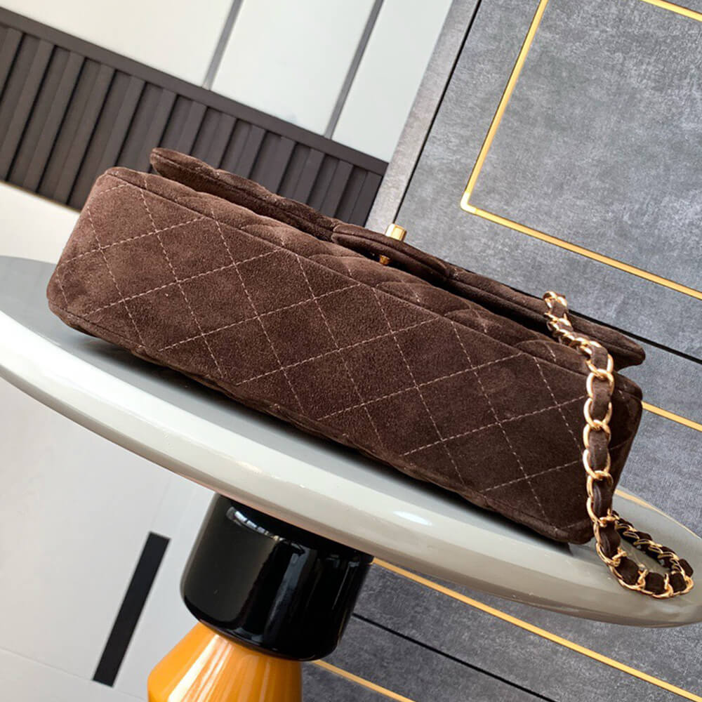 Chanel Suede Classic Double Flap Handbag - Replica Luxury Bags™