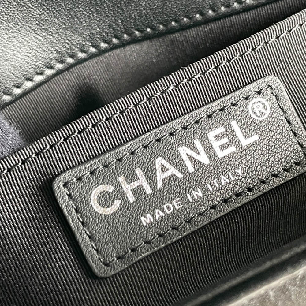 Boy Chanel Handbag in Black Calfskin and Silver Hardware - Replica Luxury Bags™