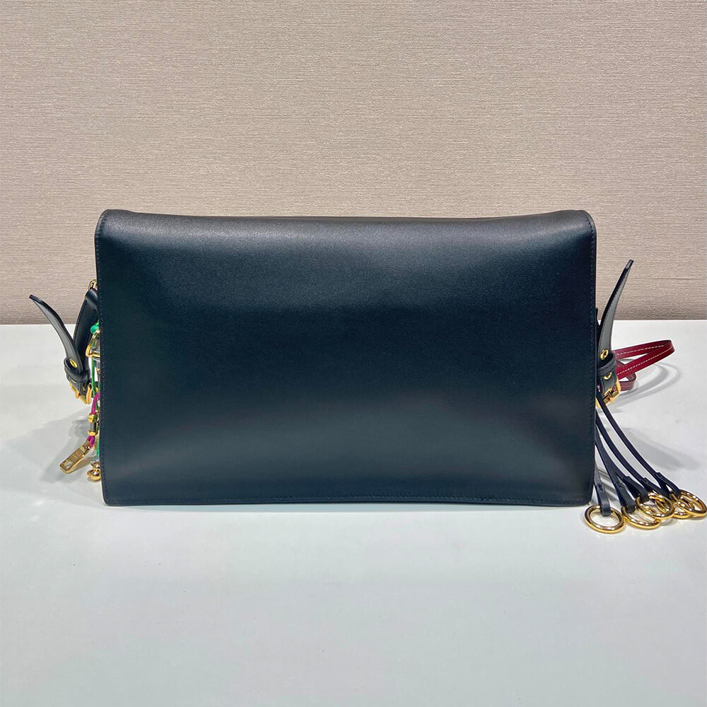 Prada Soft Sound Large Leather Shoulder Bag With Charms - Replica Luxury Bags™