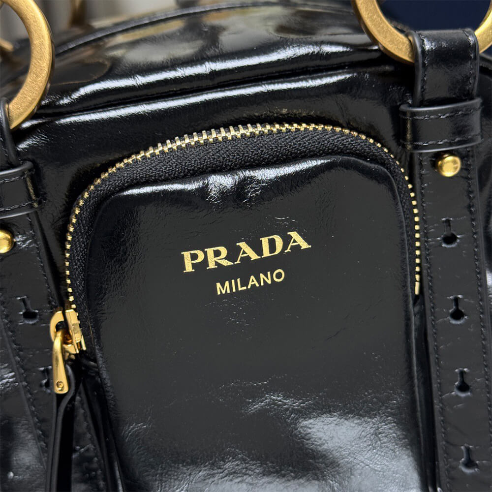 Prada Dangle Leather Top Handle Mini Bag - Replica Luxury Bags™