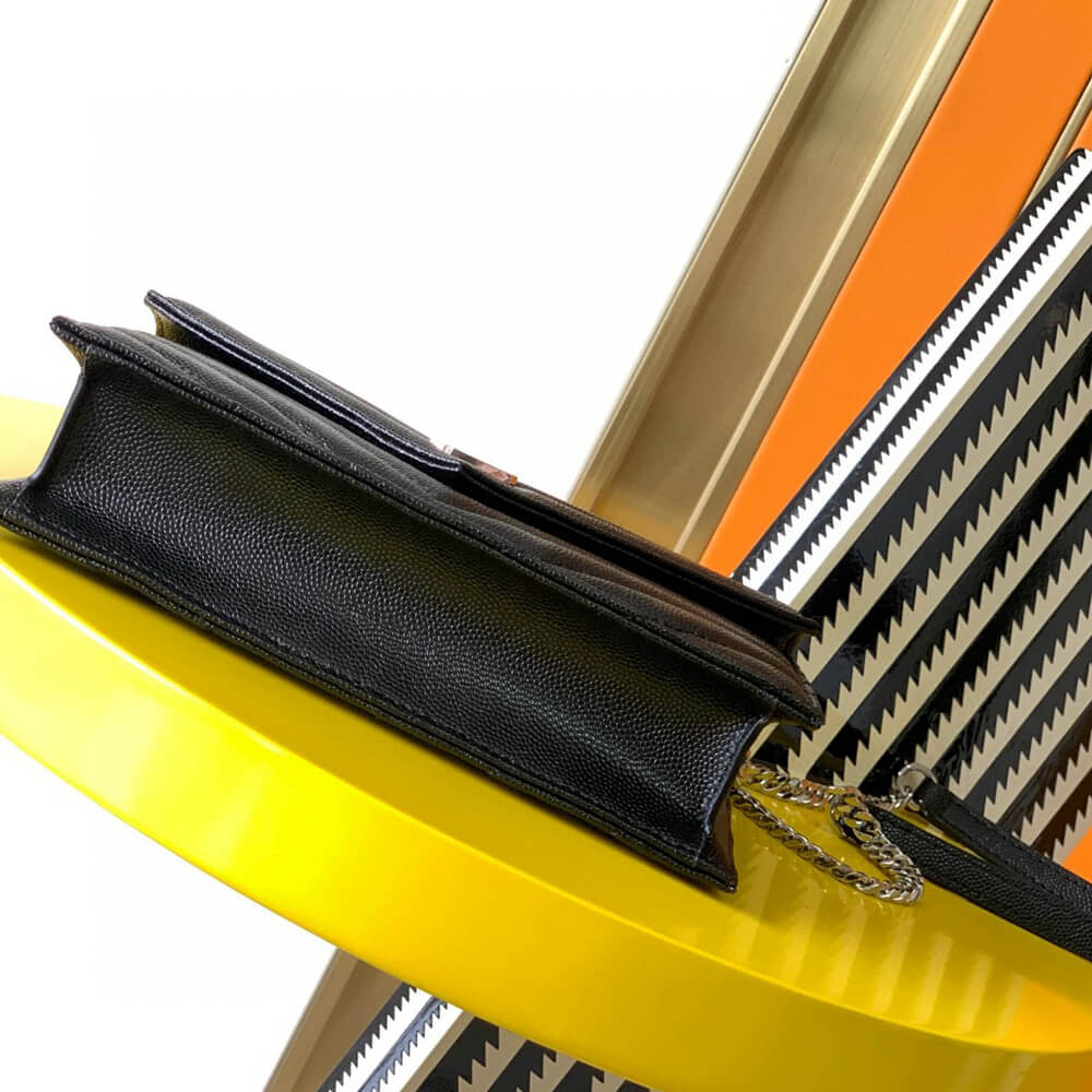 YSL Cassandre Envelope Chain Wallet Bag in Grain De Poudre Leather - Replica Luxury Bags™