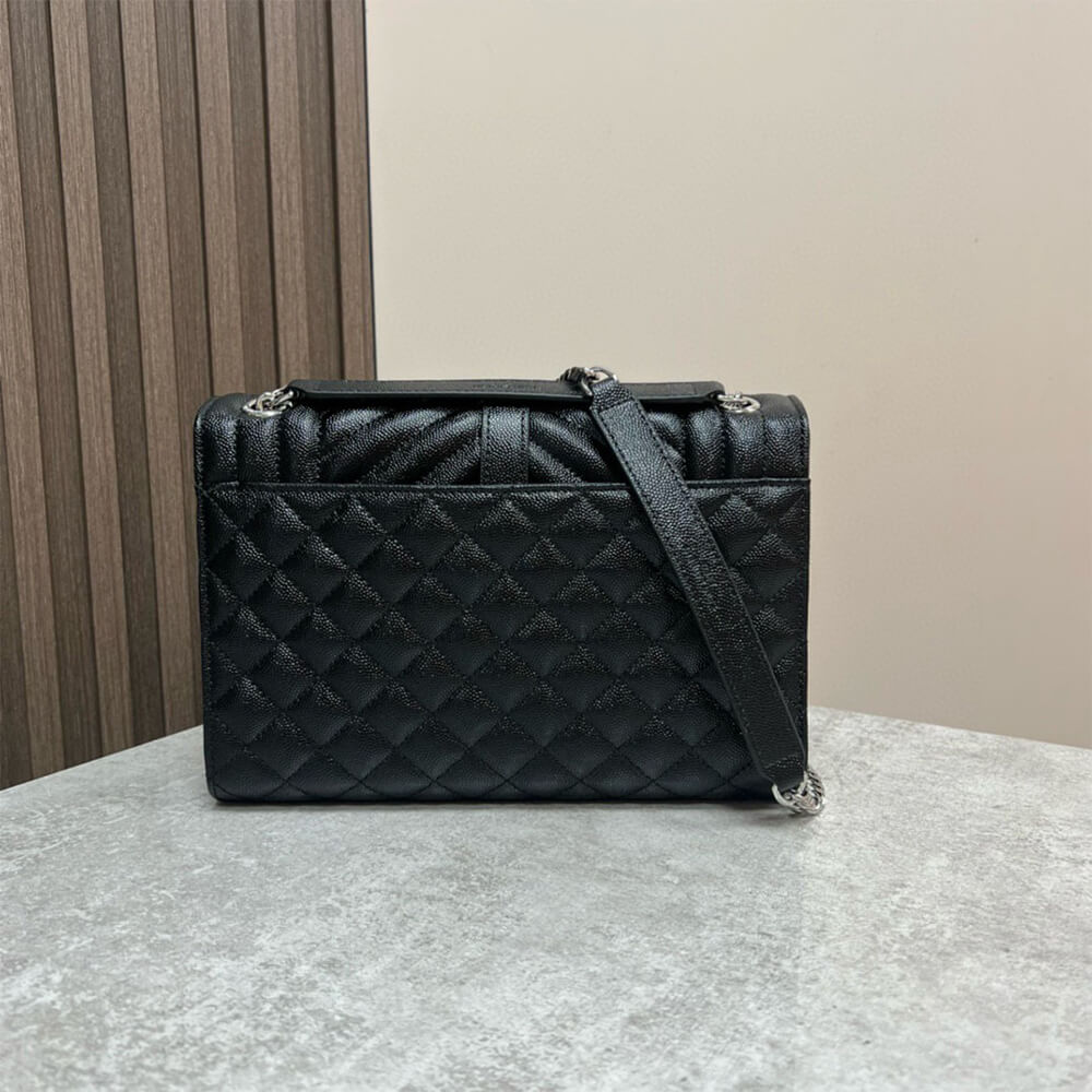 YSL Envelope Medium Bag in Grained Leather - Replica Luxury Bags™