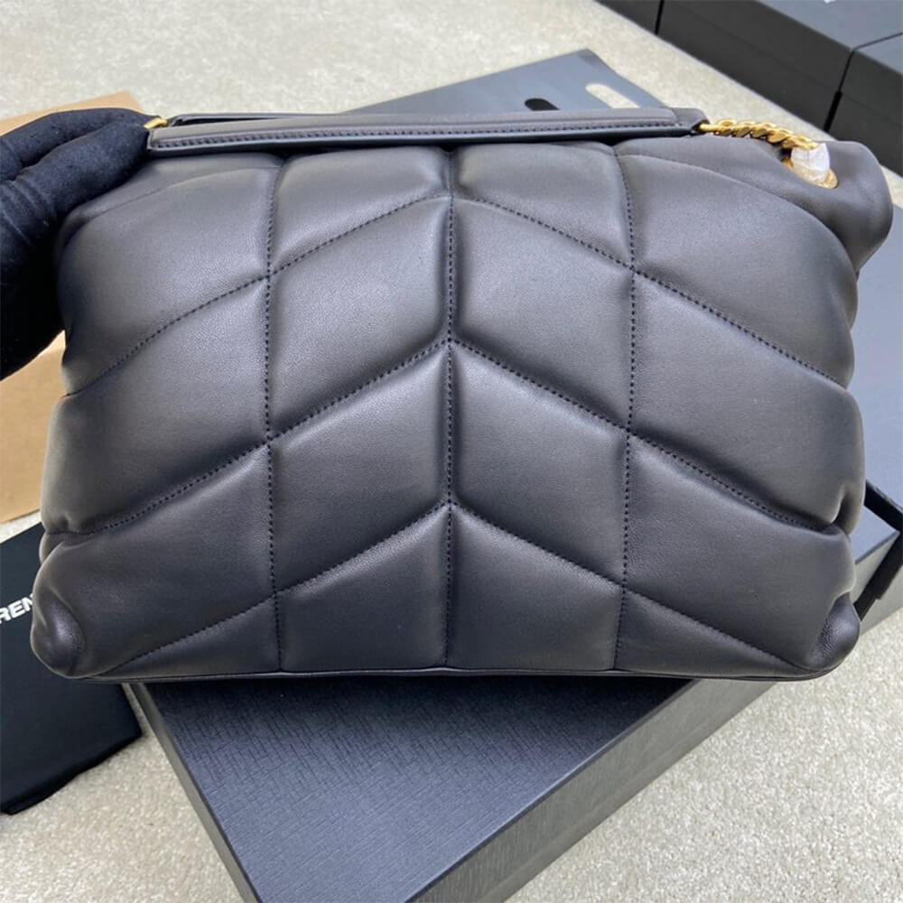 YSL Puffer Medium Chain Bag in Black - Replica Luxury Bags™