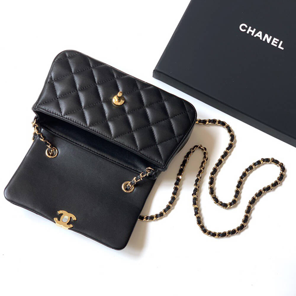 Chanel Flap Phone Holder Bag With Chain - Replica Luxury Bags™