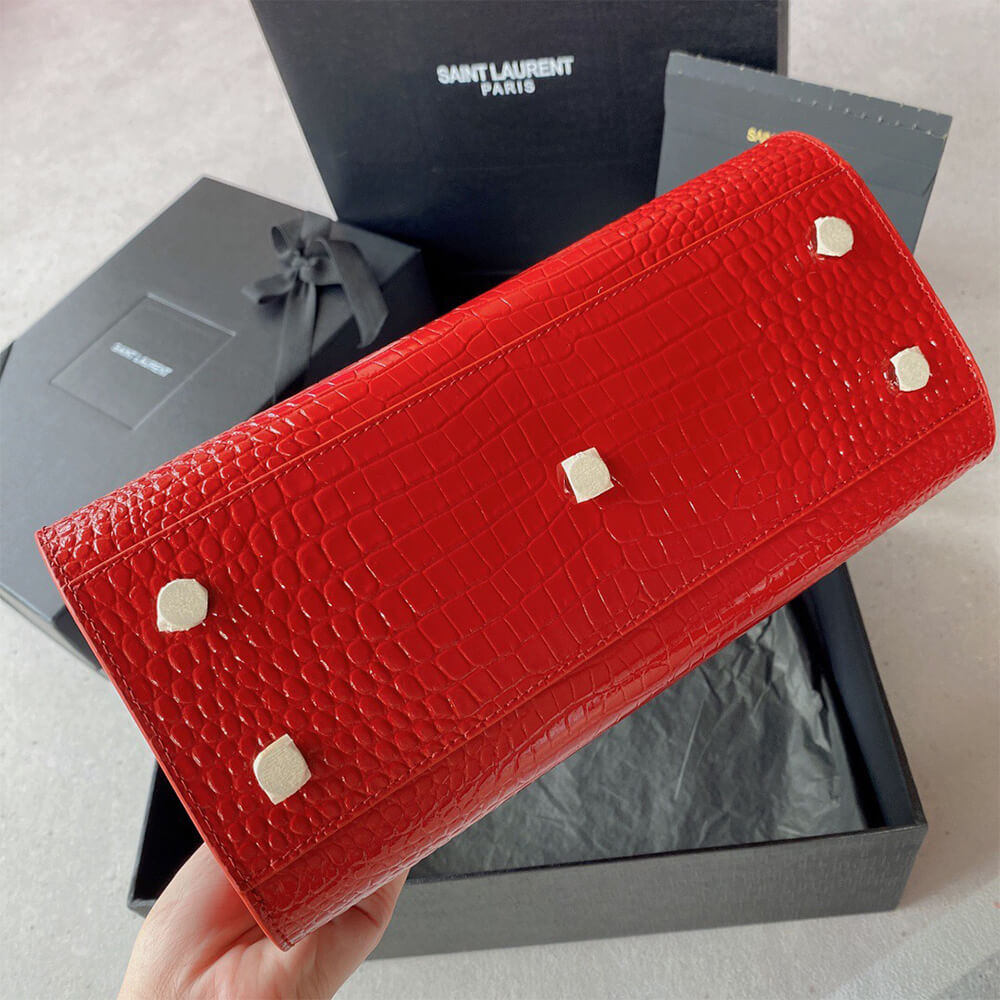 YSL Sac De Jour Baby Bag in Crocodile-Embossed - Replica Luxury Bags™