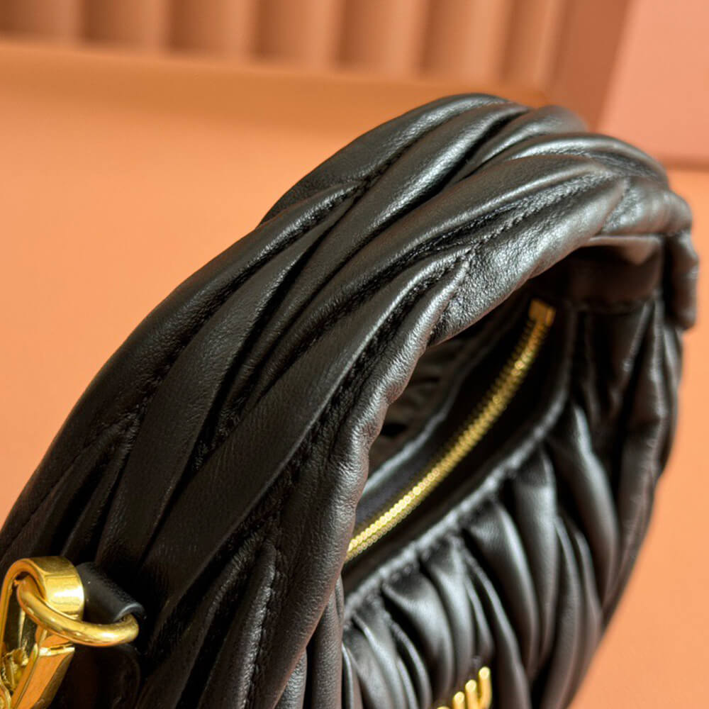 Miumiu Wander Matelassé Nappa Leather Hobo Mini Bag - Replica Luxury Bags™