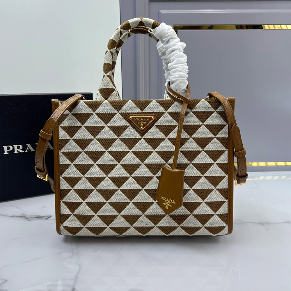 Small Prada Symbole Jacquard Fabric Handbag - Replica Luxury Bags™