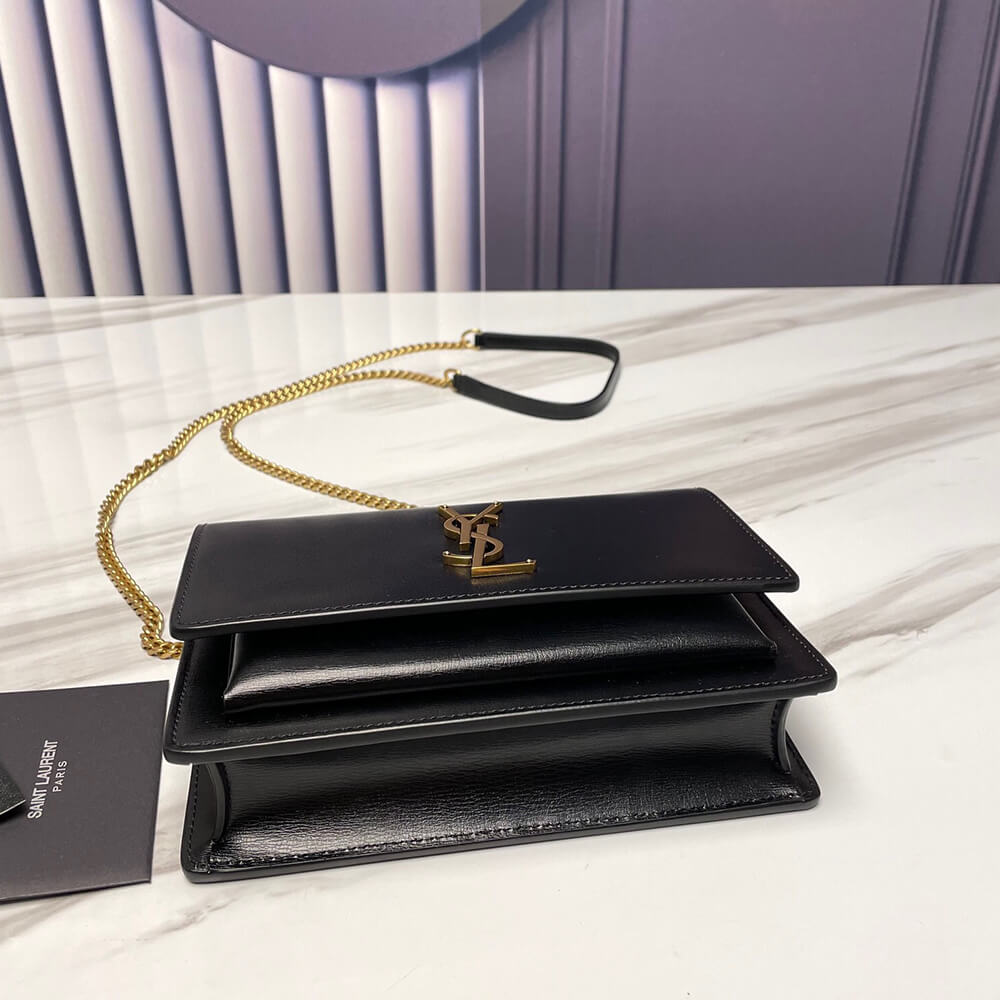 YSL SUNSET BAG CHAIN WALLET IN SMOOTH LEATHER - Replica Luxury Bags™