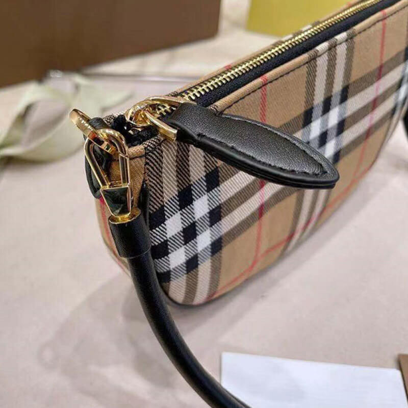 Burberry Olympia Pouch Checked Shoulder Bag - Replica Luxury Bags™