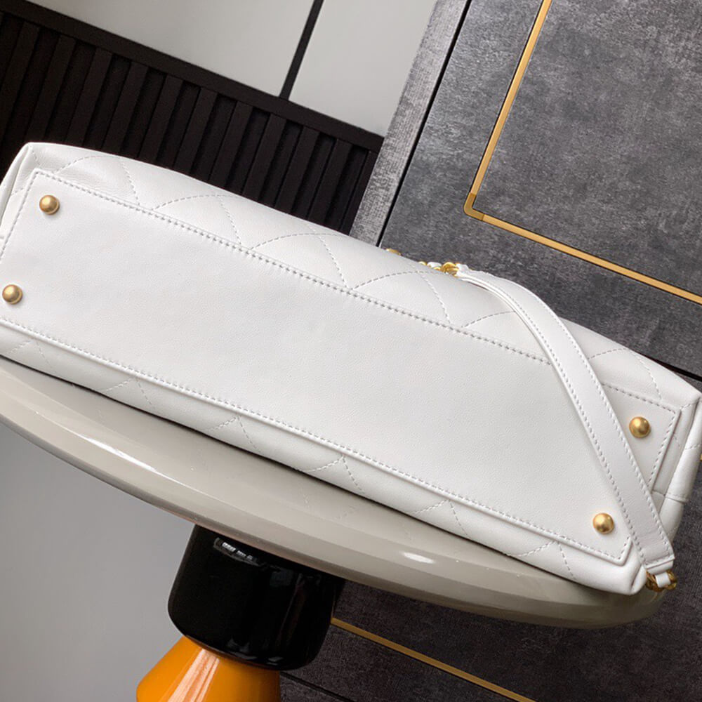 Chanel Maxi Flap Bag With Top Handle in White - Replica Luxury Bags™