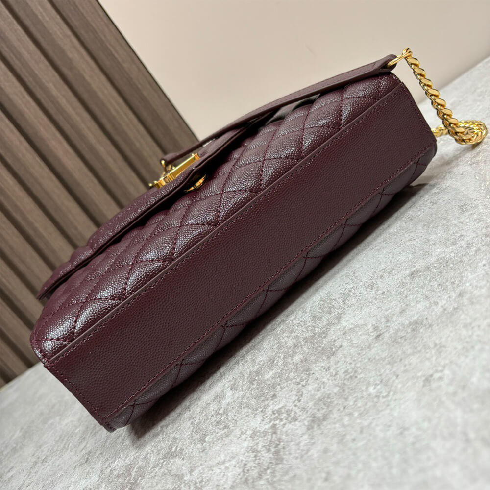 YSL Envelope Medium Bag in Grained Leather - Replica Luxury Bags™