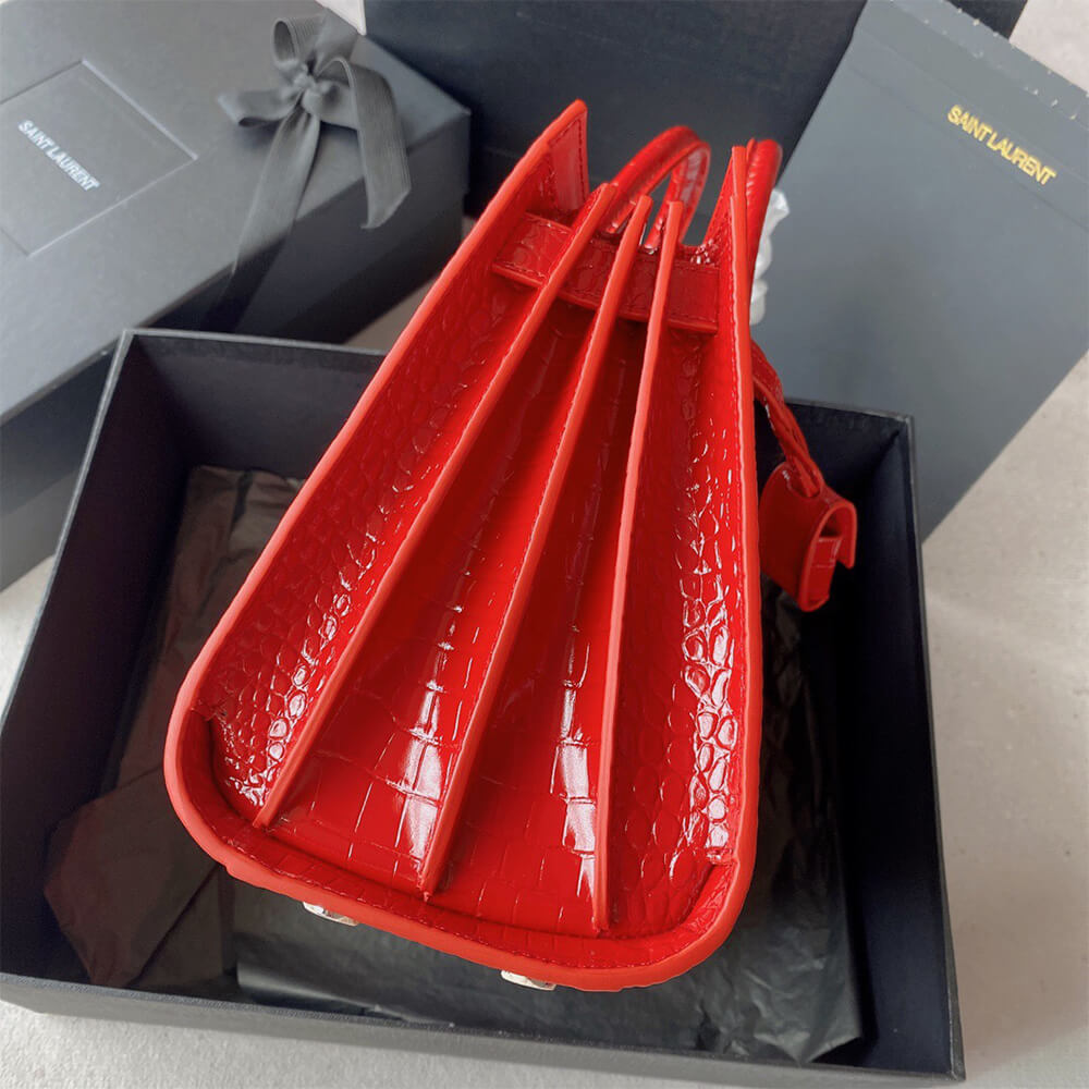 YSL Sac De Jour Baby Bag in Crocodile-Embossed - Replica Luxury Bags™