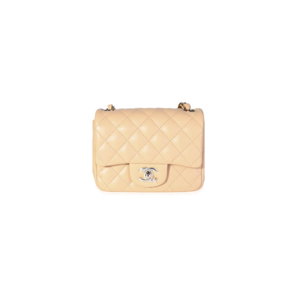 Chanel Mini Flap Bag in Nude Color and Silver Hardware - Replica Luxury Bags™