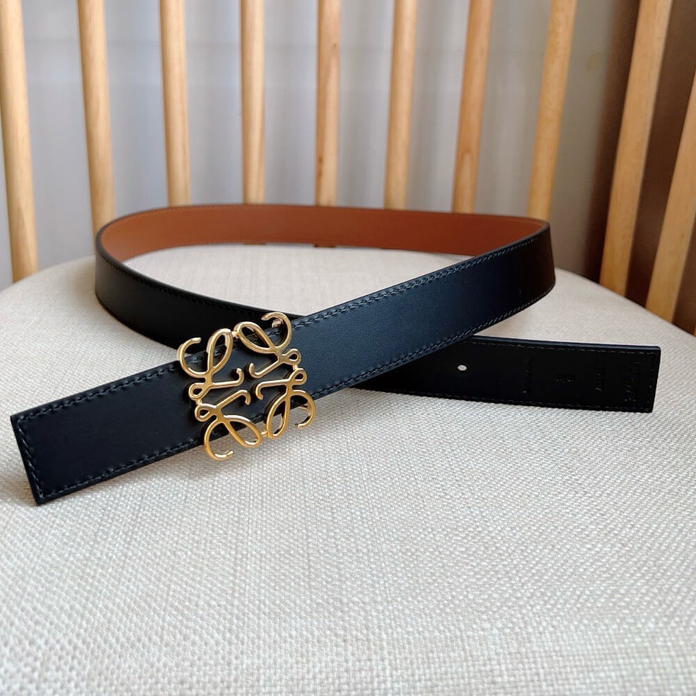 LOEWE Reversible Anagram belt in smooth calfskin 28mm - Replica Luxury Bags™