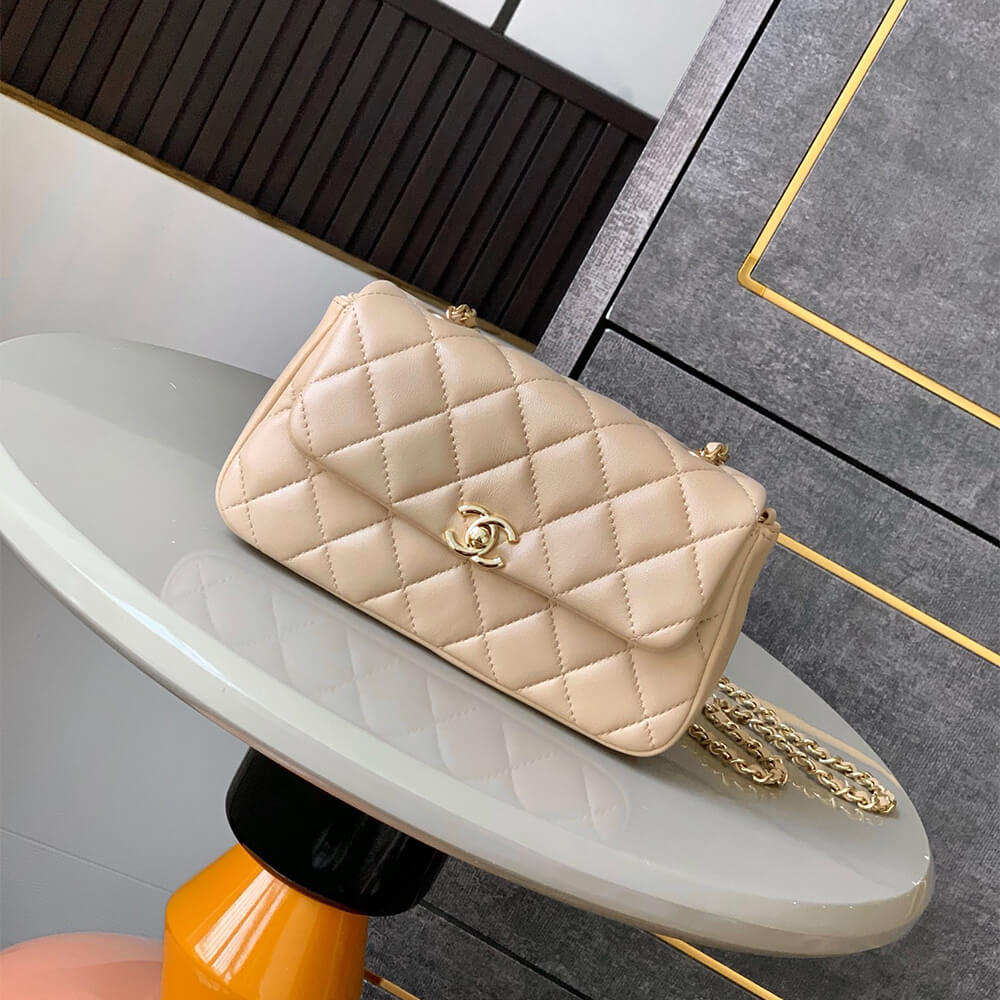 Chanel Flap Phone Holder Bag With Chain - Replica Luxury Bags™