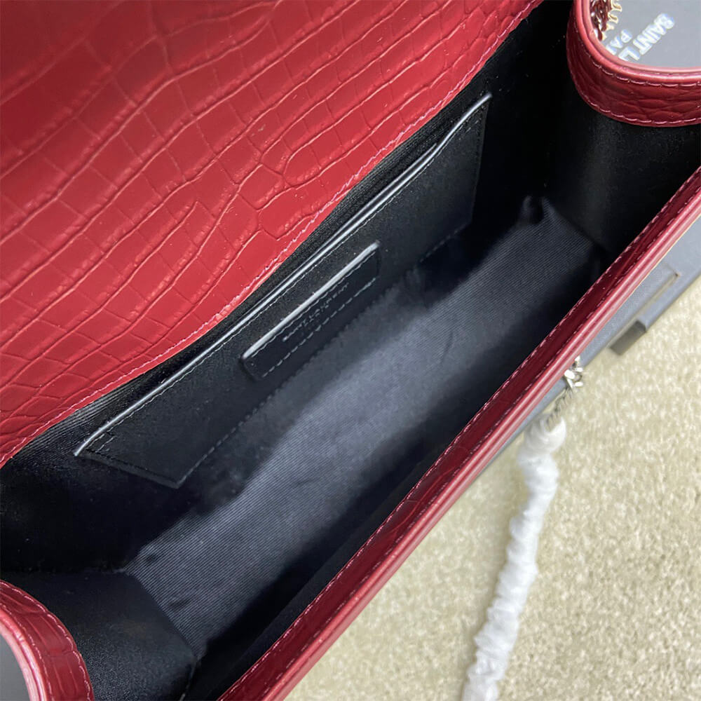 YSL Kate Medium Tassel Bag in Crocodile-Embossed Leather - Replica Luxury Bags™