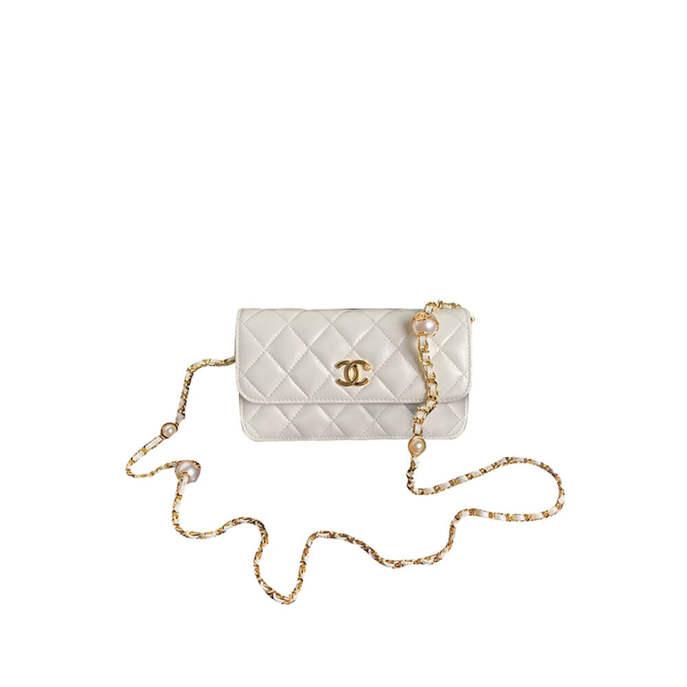Chanel Flap Phone Holder Bag with Chain - Replica Luxury Bags™