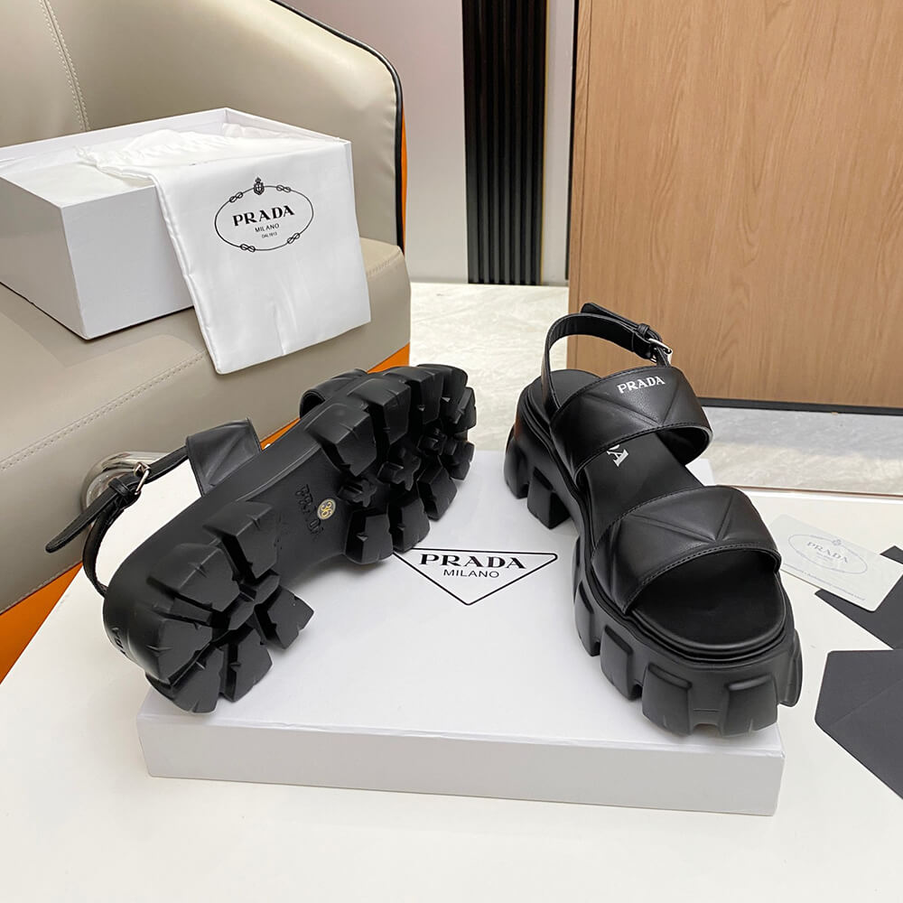 Prada Monolith leather sandals Shoes - Replica Luxury Bags™