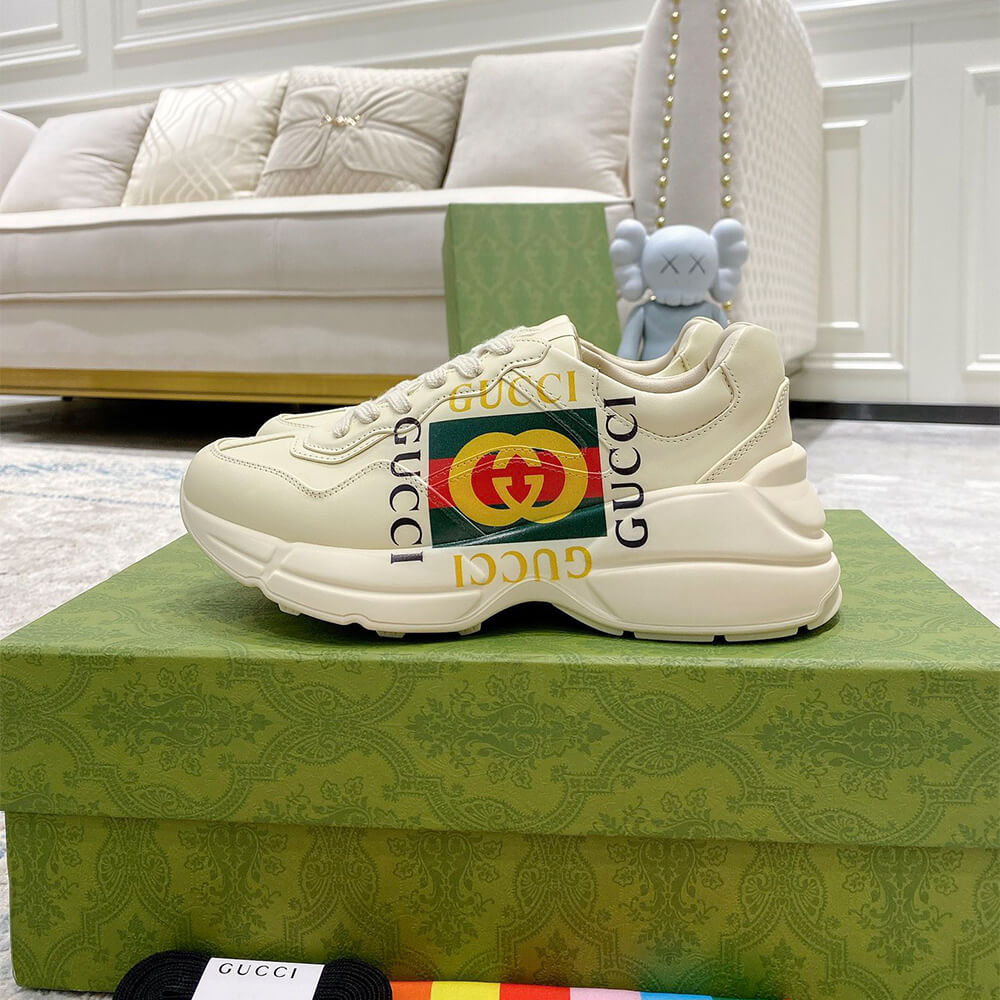 Gucci Rhyton Sneaker with Box Logo Shoes - Replica Luxury Bags™