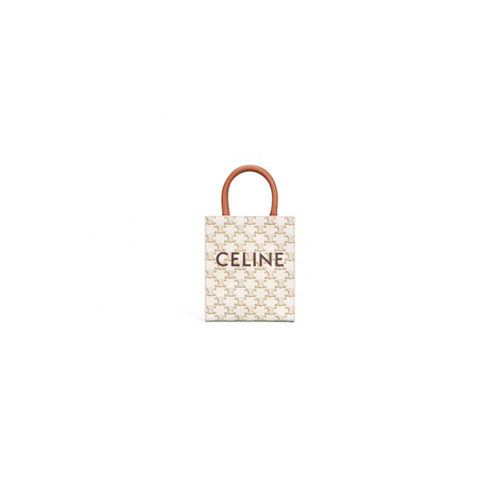 Celine Mini Vertical Cabas Bag in Triomphe Canvas With Celine Print - Replica Luxury Bags™