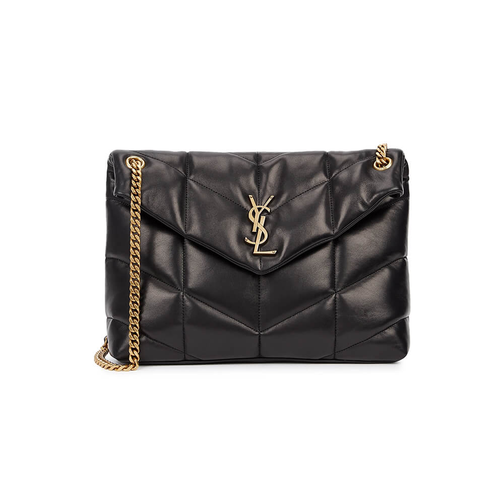YSL Puffer Medium Chain Bag in Black - Replica Luxury Bags™