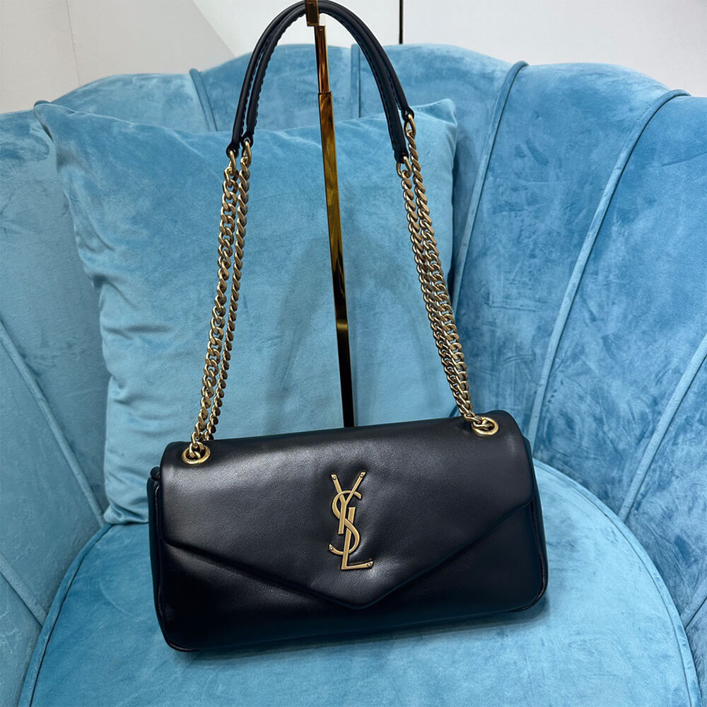 YSL Calypso Small Bag In Plunged Lambskin - Replica Luxury Bags™