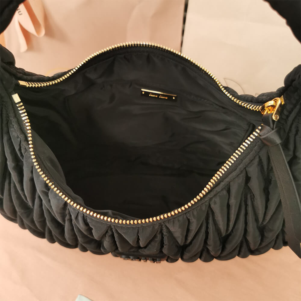 Miumiu Miu Wander Matelasse Regenerated Nylon Hobo Bag - Replica Luxury Bags™
