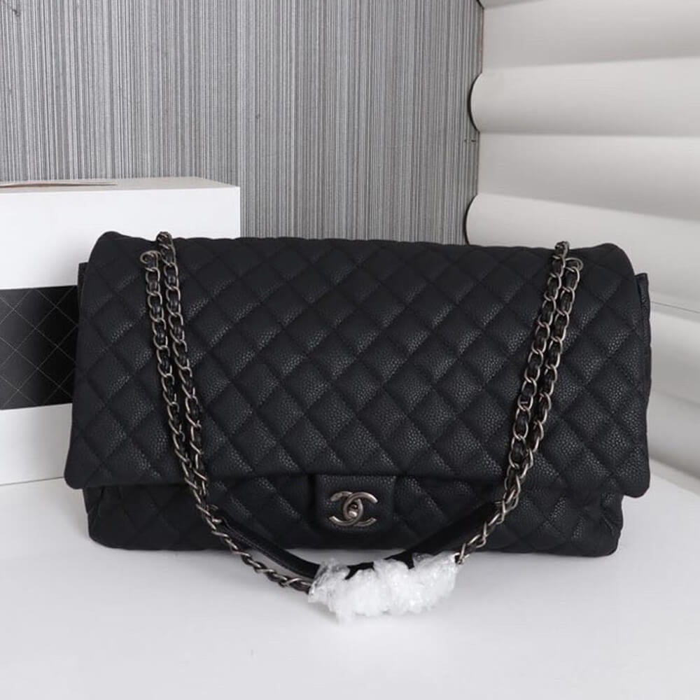Chanel Travel Flap Bag Black - Replica Luxury Bags™