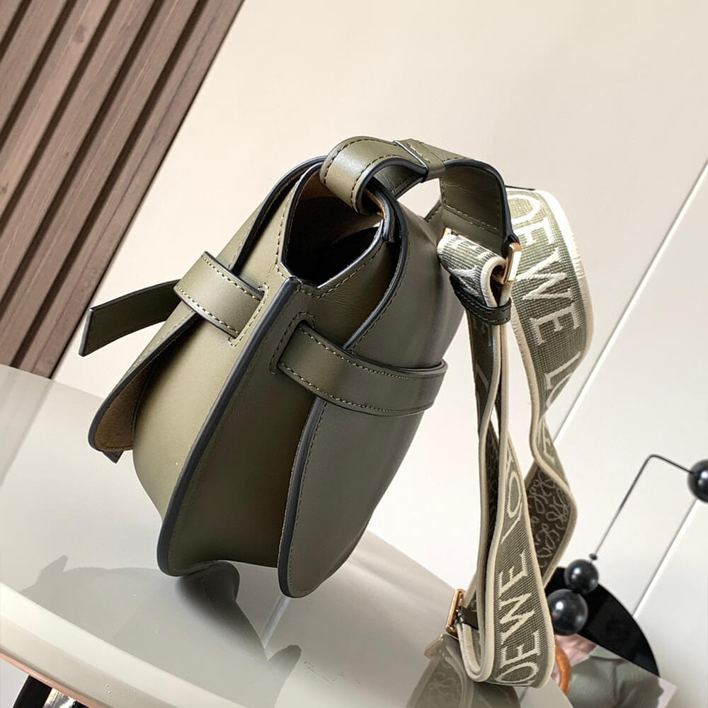 Loewe Small Gate Bag in Soft Calfskin and Jacquard - Replica Luxury Bags™