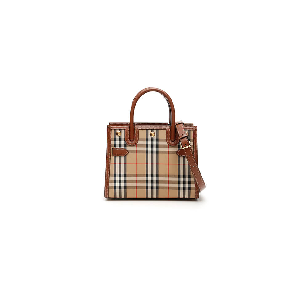 Burberry Mini Vintage Check Two Handle Title Bag - Replica Luxury Bags™