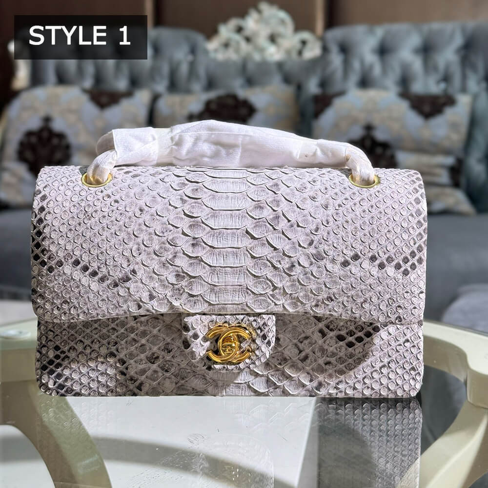 Chanel Classic Flap Medium Bag in Python - Replica Luxury Bags™