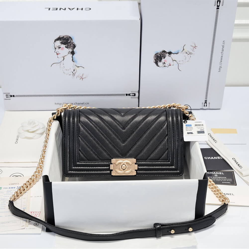 Chevron Caviar Boy Chanel Handbag - Replica Luxury Bags™