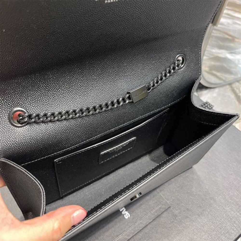 YSL Kate Medium Chain Bag In Grain De Poudre Embossed Leather - Replica Luxury Bags™