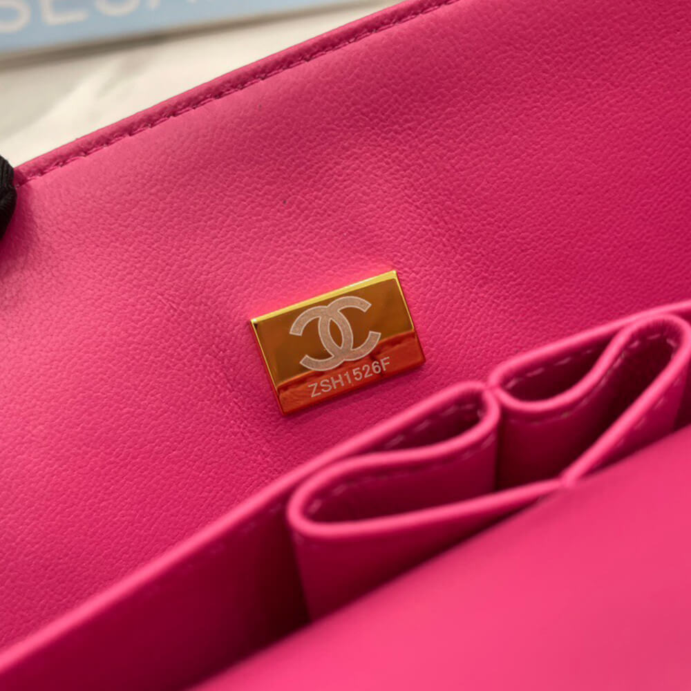 Chanel Classic Flap Medium Bag in Magenta Leather Gold Hardware - Replica Luxury Bags™