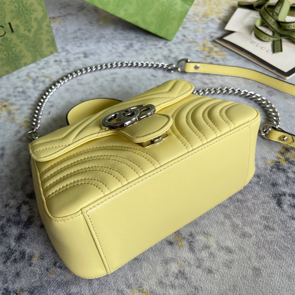 Gucci GG Marmont Mini Top Handle Bag in Yellow - Replica Luxury Bags™